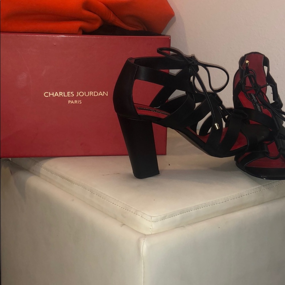 Charles Jourdan Gladiator Block Heeled Sandals